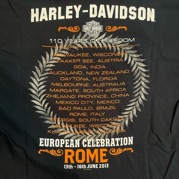 Harley Davidson XL black shirt from the European Celebration in Rome, June 2013 - Picture 4 of 5